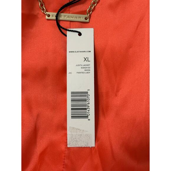 NWT Elie Tahari Judith Cropped Jacket Blazer Women's XL Pink Zip Front Designer - Picture 7 of 10